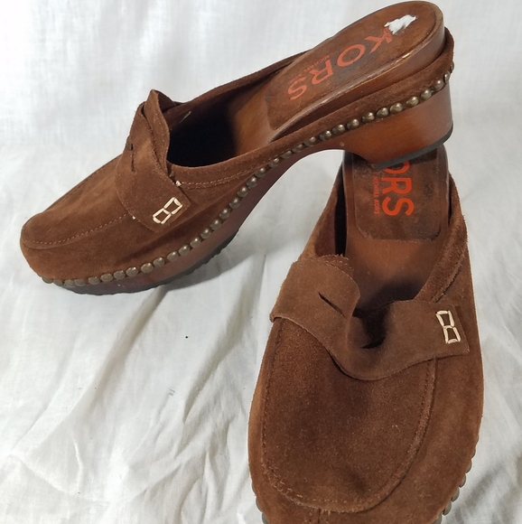 Michael Kors Leather Clog Sandle Italy Sz 7B Shoes - Picture 5 of 7